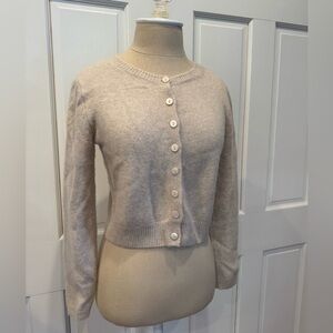 Reformation Beige Button-Up Cardigan